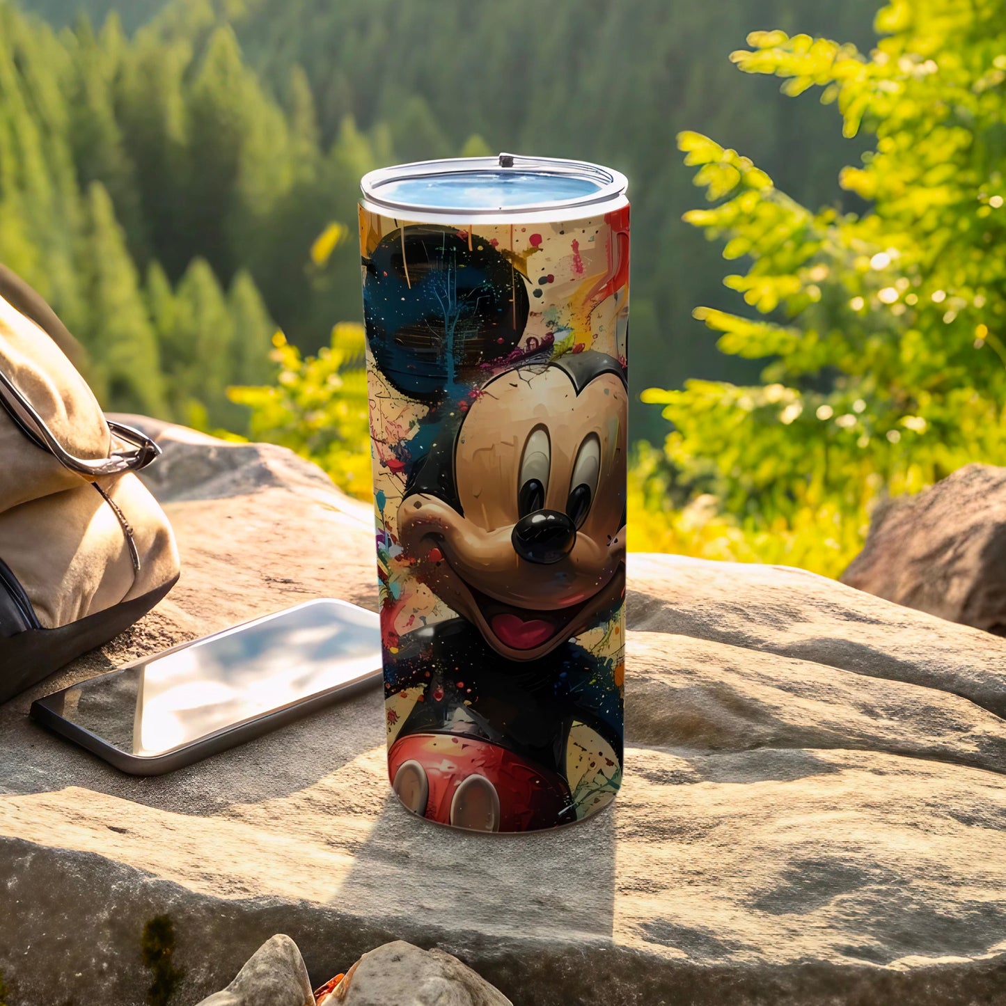 Colorful Mickey Mouse Art Tumbler for Travel and Outdoors
