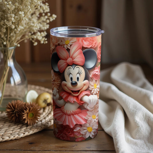 Minnie Mouse Floral Themed Insulated Tumbler