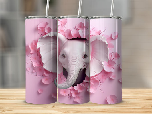 Adorable Pink Elephant Blossoms Tumbler Everyday product type