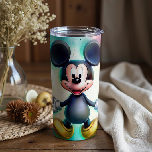 Colorful Mickey Mouse Tumbler with Lid and Straw