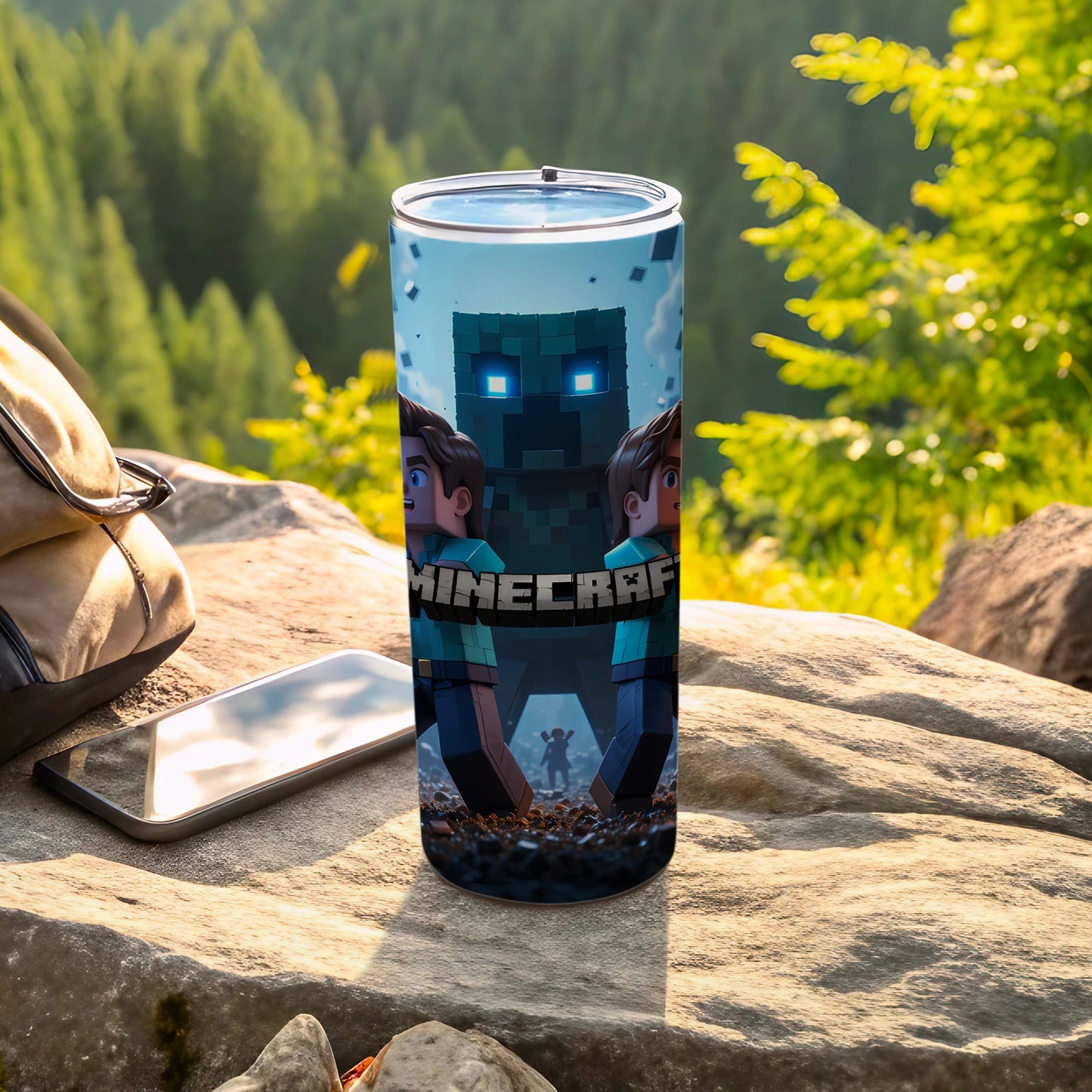 Minecraft Themed Tumbler with Creeper Design
