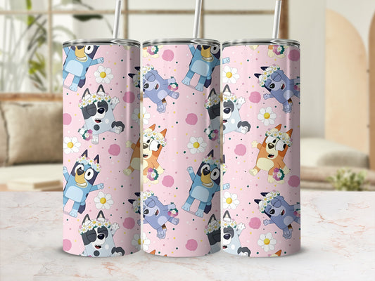 Colorful Cartoon Characters Pink Tumbler Product
