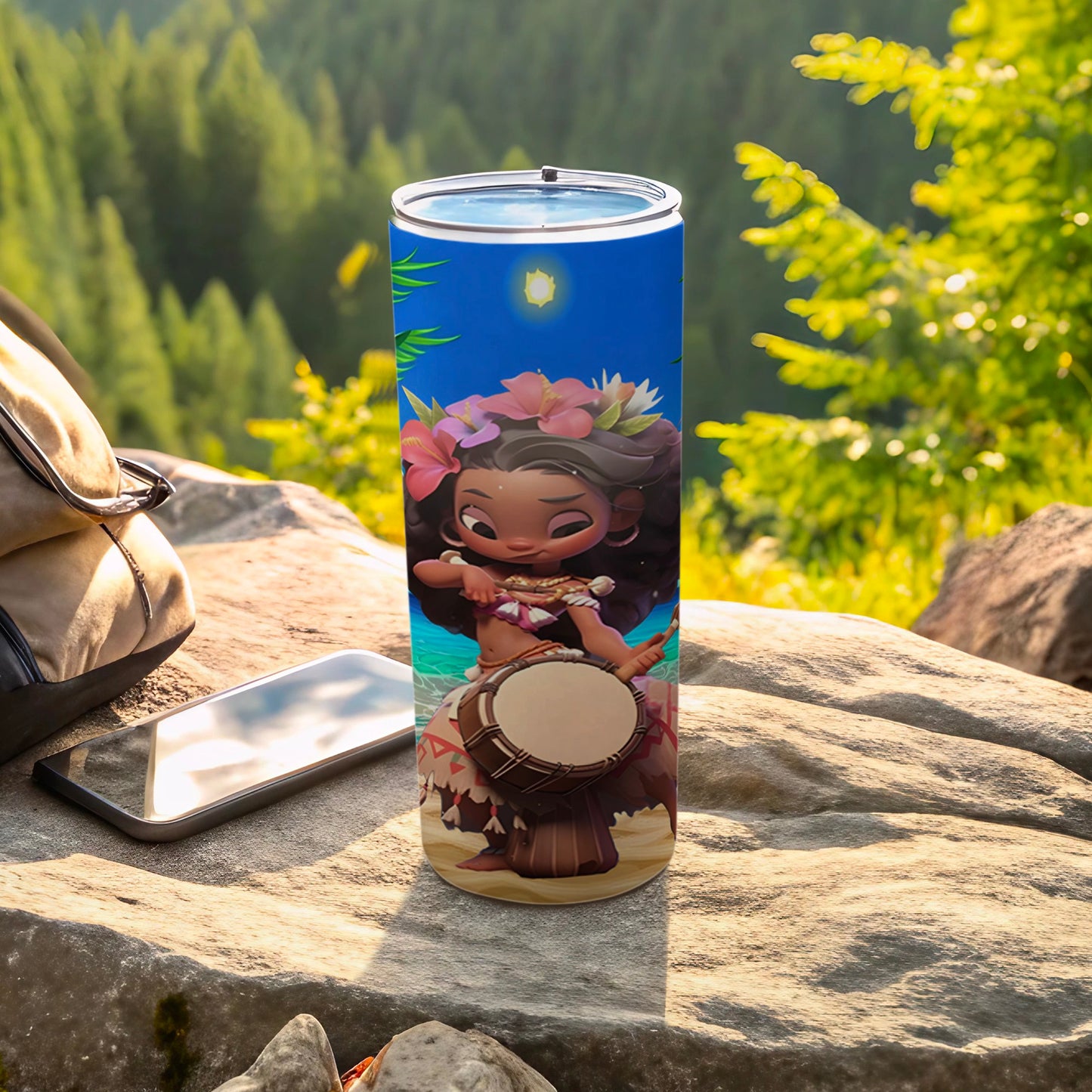 Tropical Drummer Girl Insulated Tumbler Cup