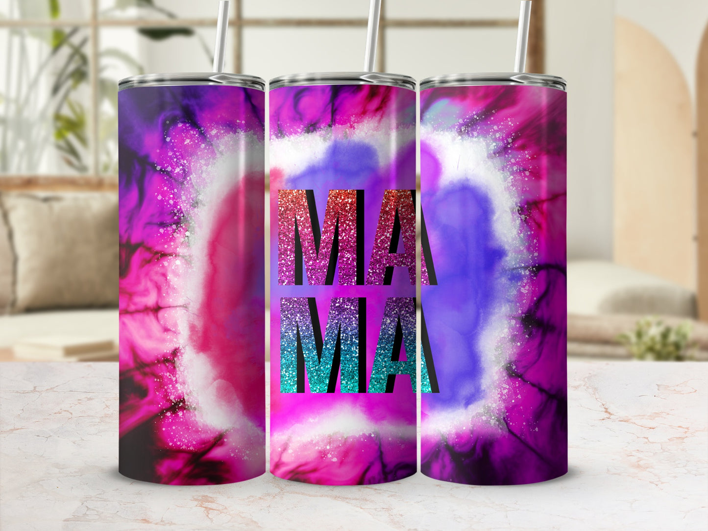 Vibrant Tie-Dye Mama Design 20oz Tumbler Cup