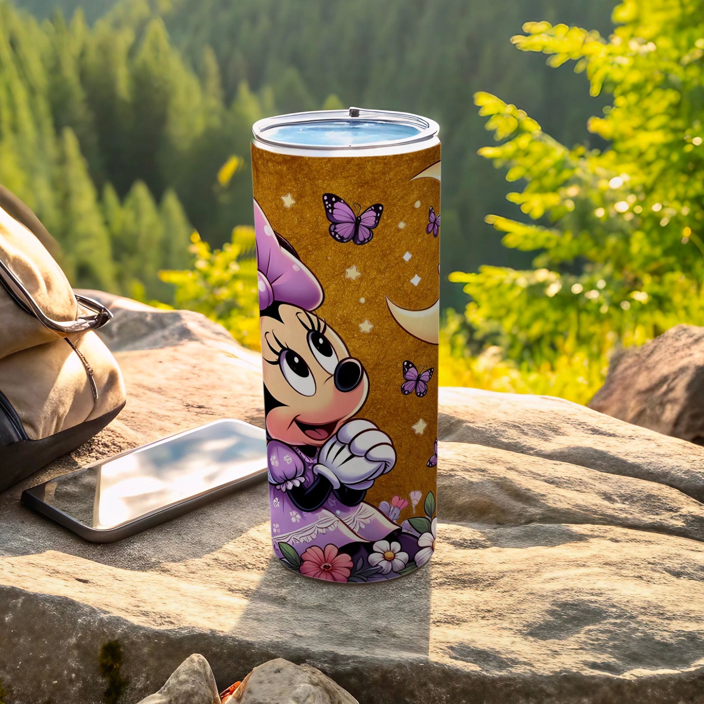 Minnie Mouse and Butterflies Travel Tumbler