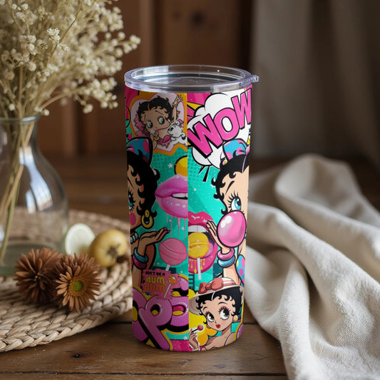 Vibrant Pop Art Design WOW Travel Tumbler Cup
