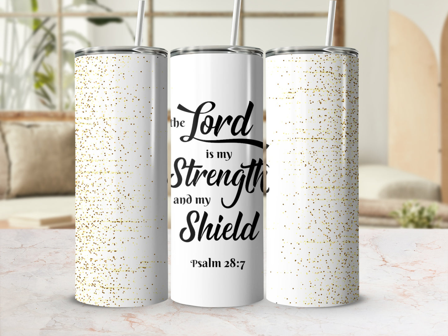 The Lord is My Strength and Shield Tumbler