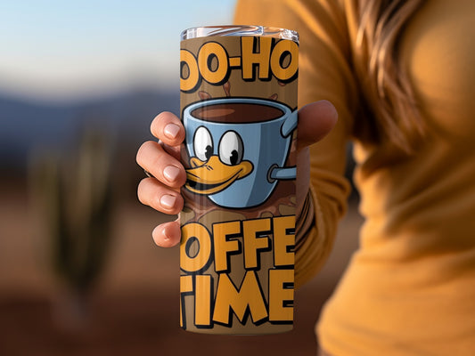 Woohoo Coffee Time Fun Cartoon Coffee Tumbler