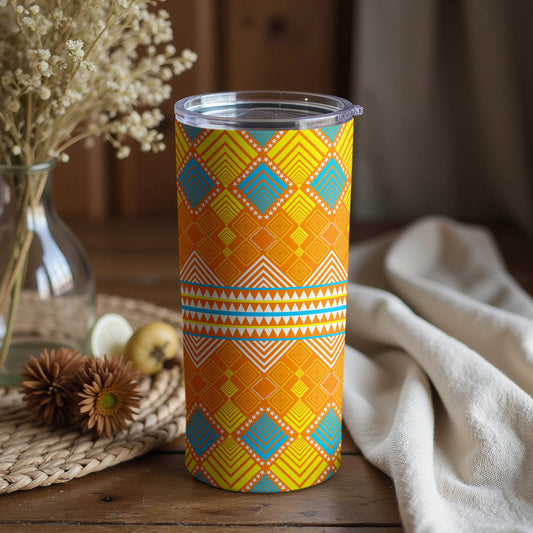 Geometric Diamond Pattern Insulated Tumbler Cup