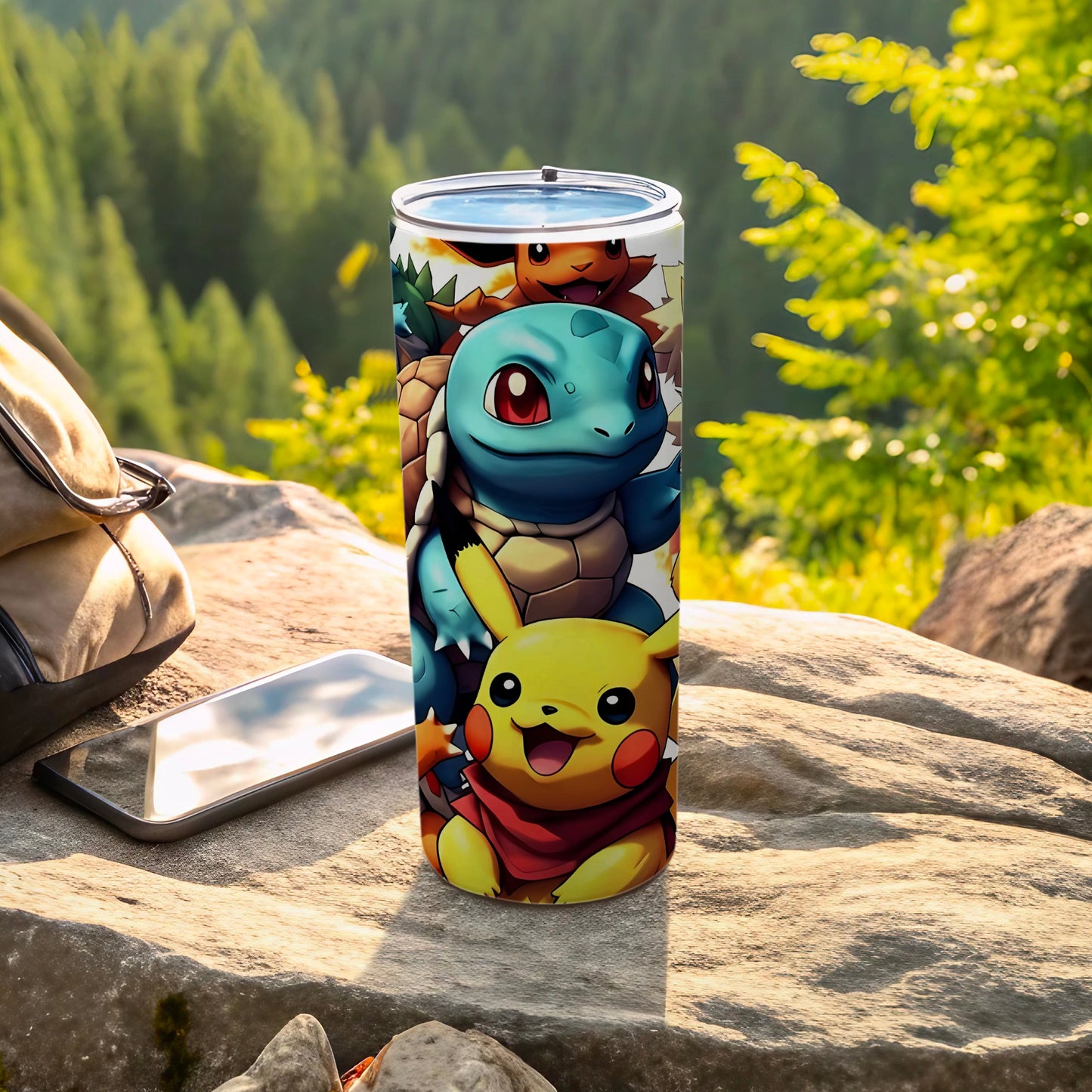 Colorful Pokémon Insulated Tumbler for Adventure Fans