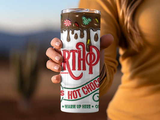Warm Up Here Hot Chocolate Design Insulated Tumbler Cup