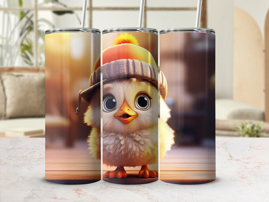 Cute Baby Chick with Hat Design Tumbler Product