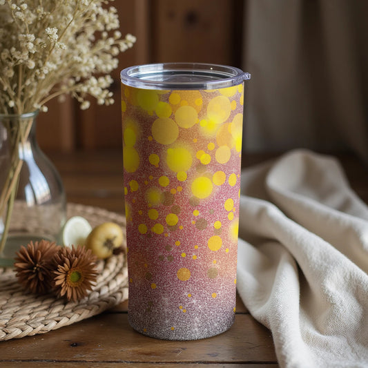 Bright and Cheery Yellow and Pink Patterned Tumbler