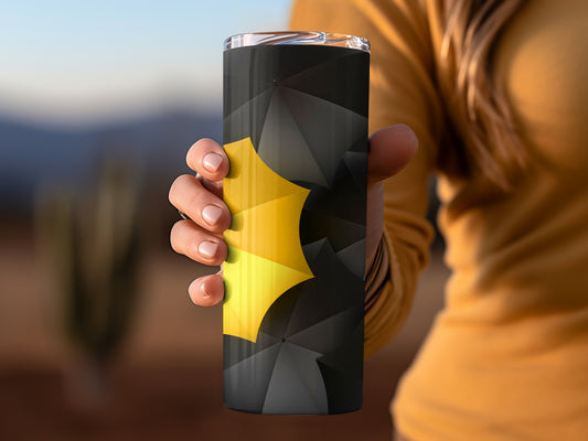 Yellow Among Dark Umbrellas Artistic Design For Tumblers