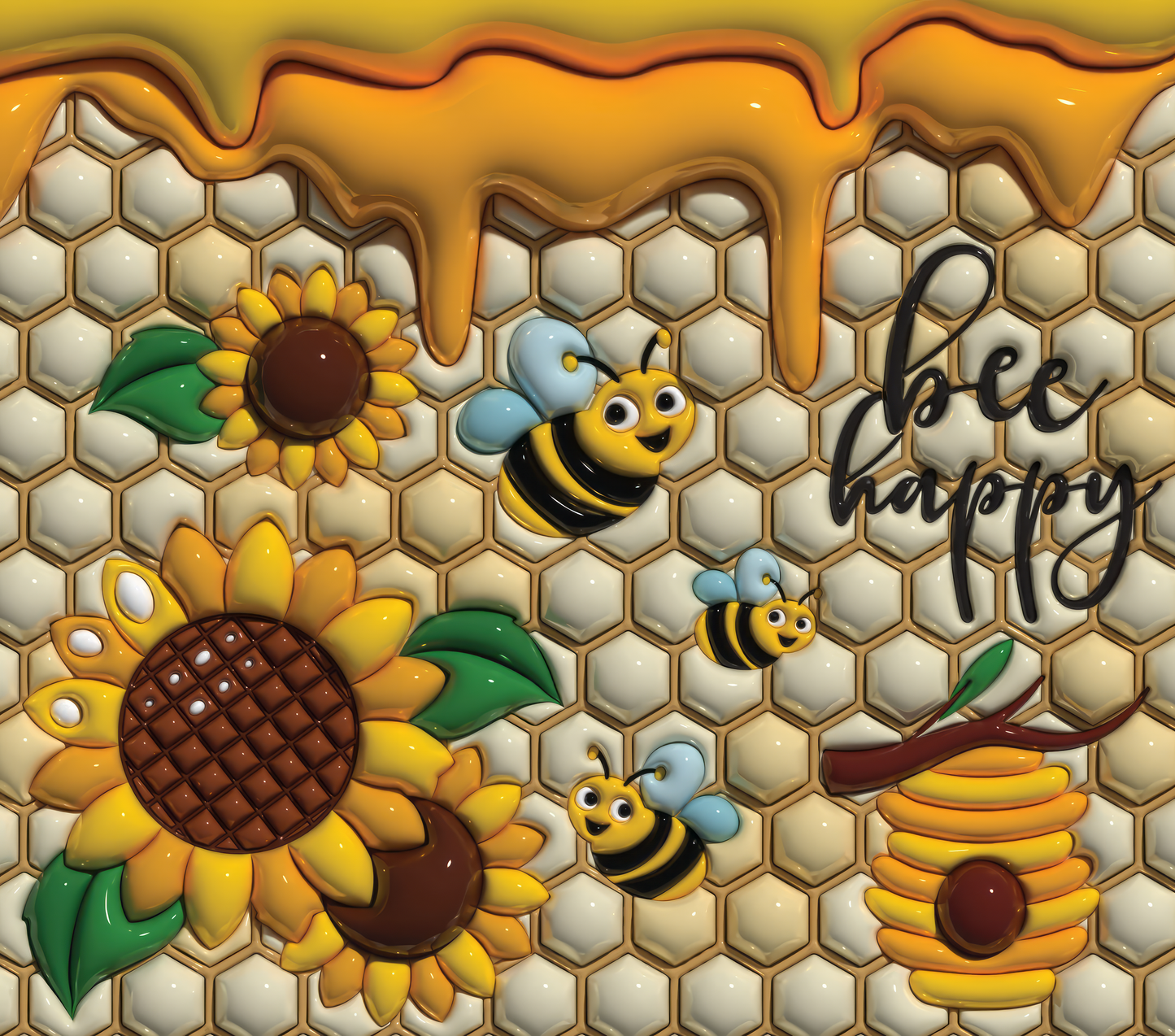 Bumblebee Bee Happy Tumbler