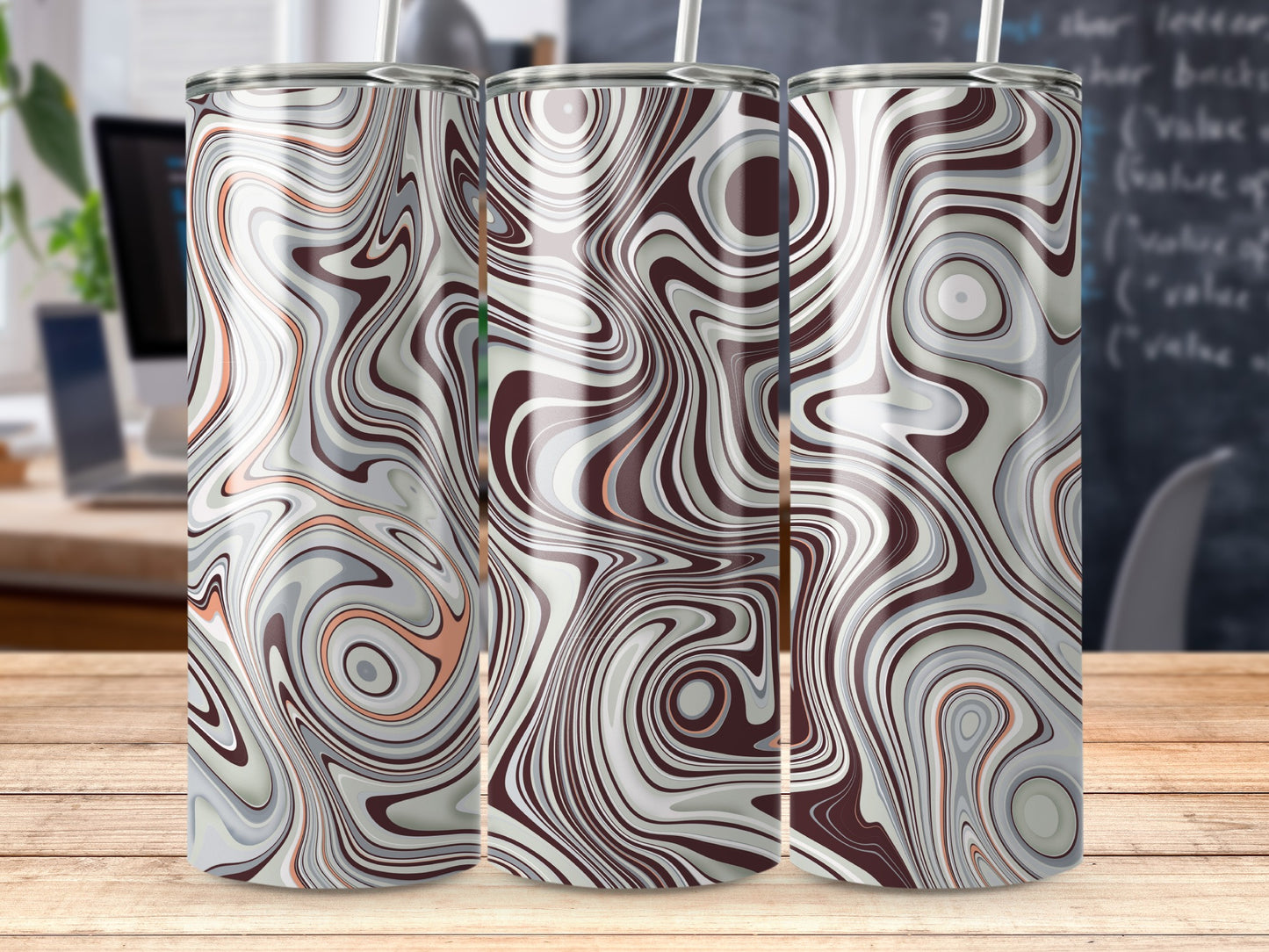 Artistic Swirls of Color Unique Patterned Design Tumblers