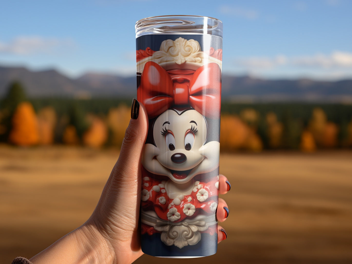 Disney Character Tumbler With Red Bow Design