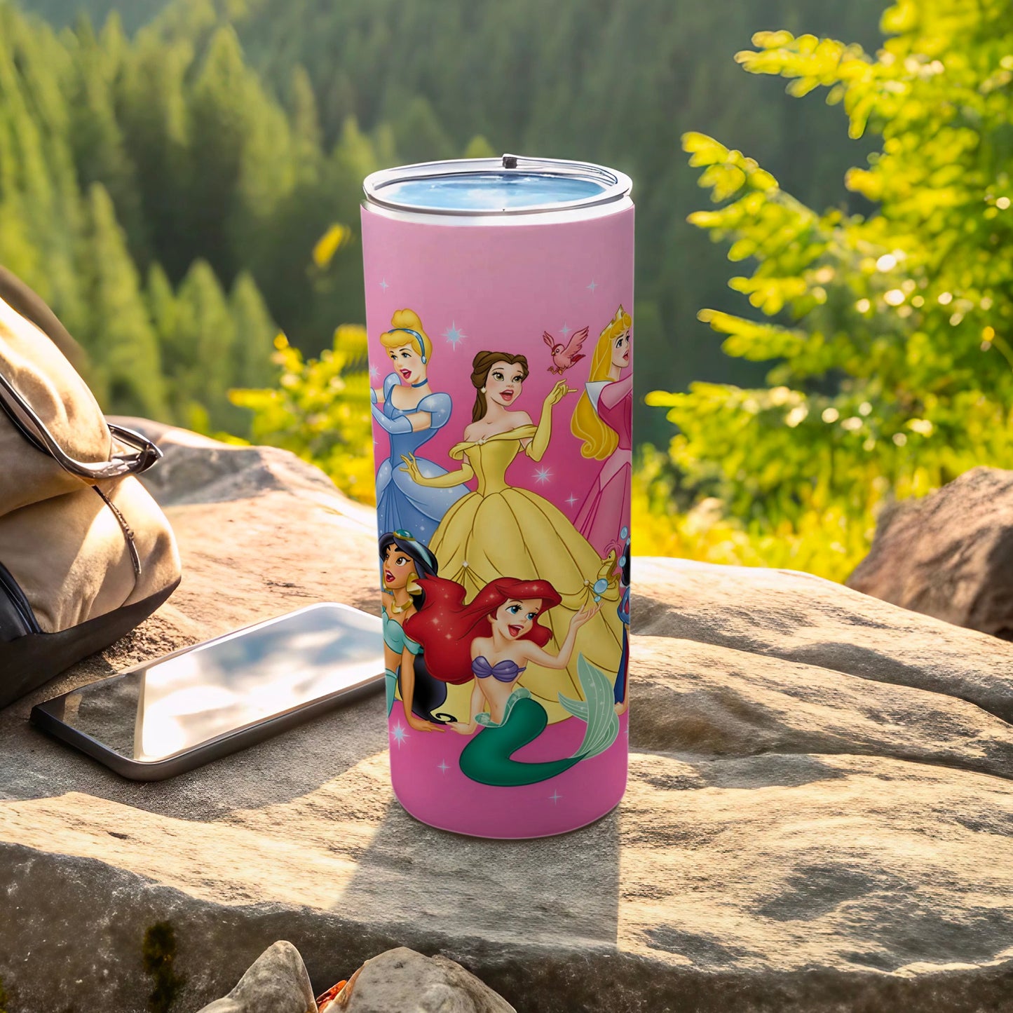 Disney Princesses Pink Tumbler for Outdoor Adventures