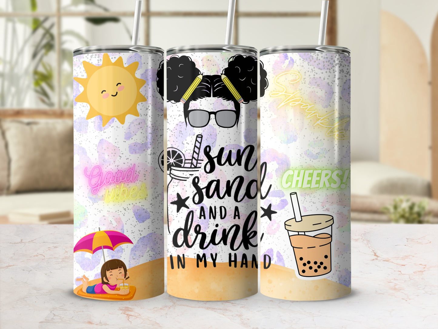 Sun Sand and a Drink in My Hand Tumbler