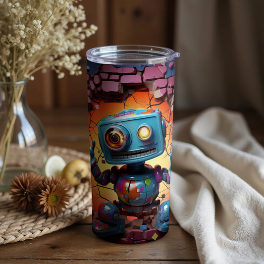 Colorful Robot Design Stainless Steel Tumbler