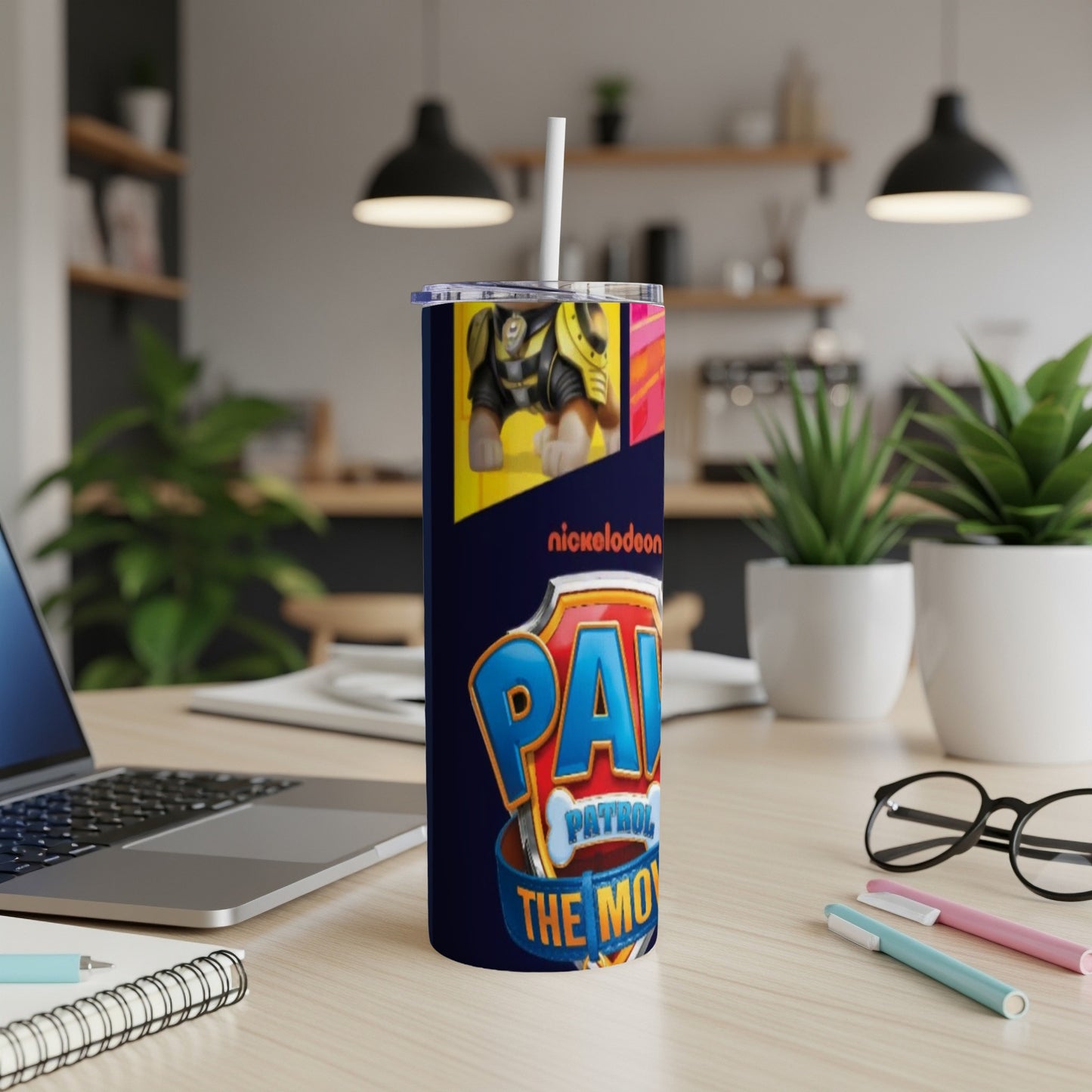 Nickelodeon Paw Patrol The Movie tumbler with characters and logo.