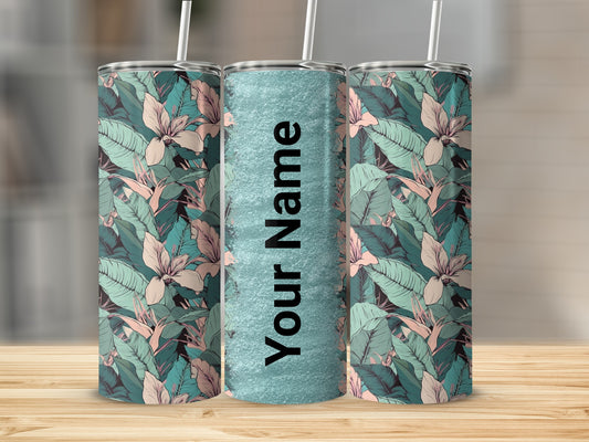 Personalized Floral Pattern Customized Tumbler