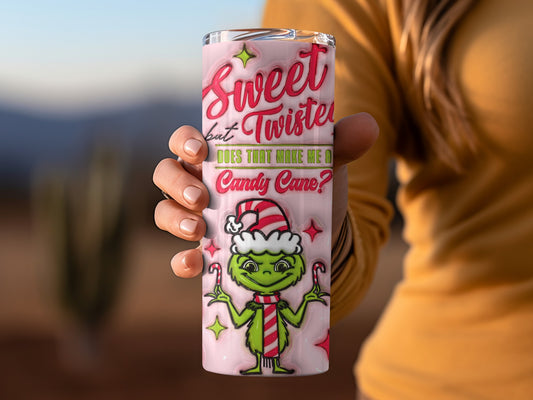 Sweet but Twisted Candy Cane Holiday Tumbler