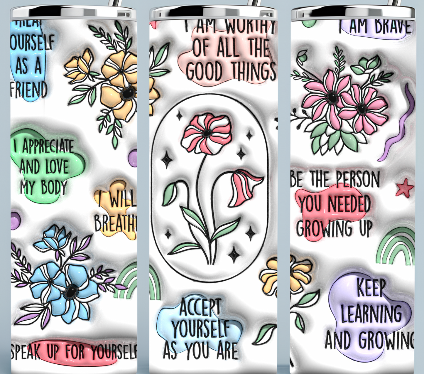 Self Love and Motivation 3D Puffy Tumbler