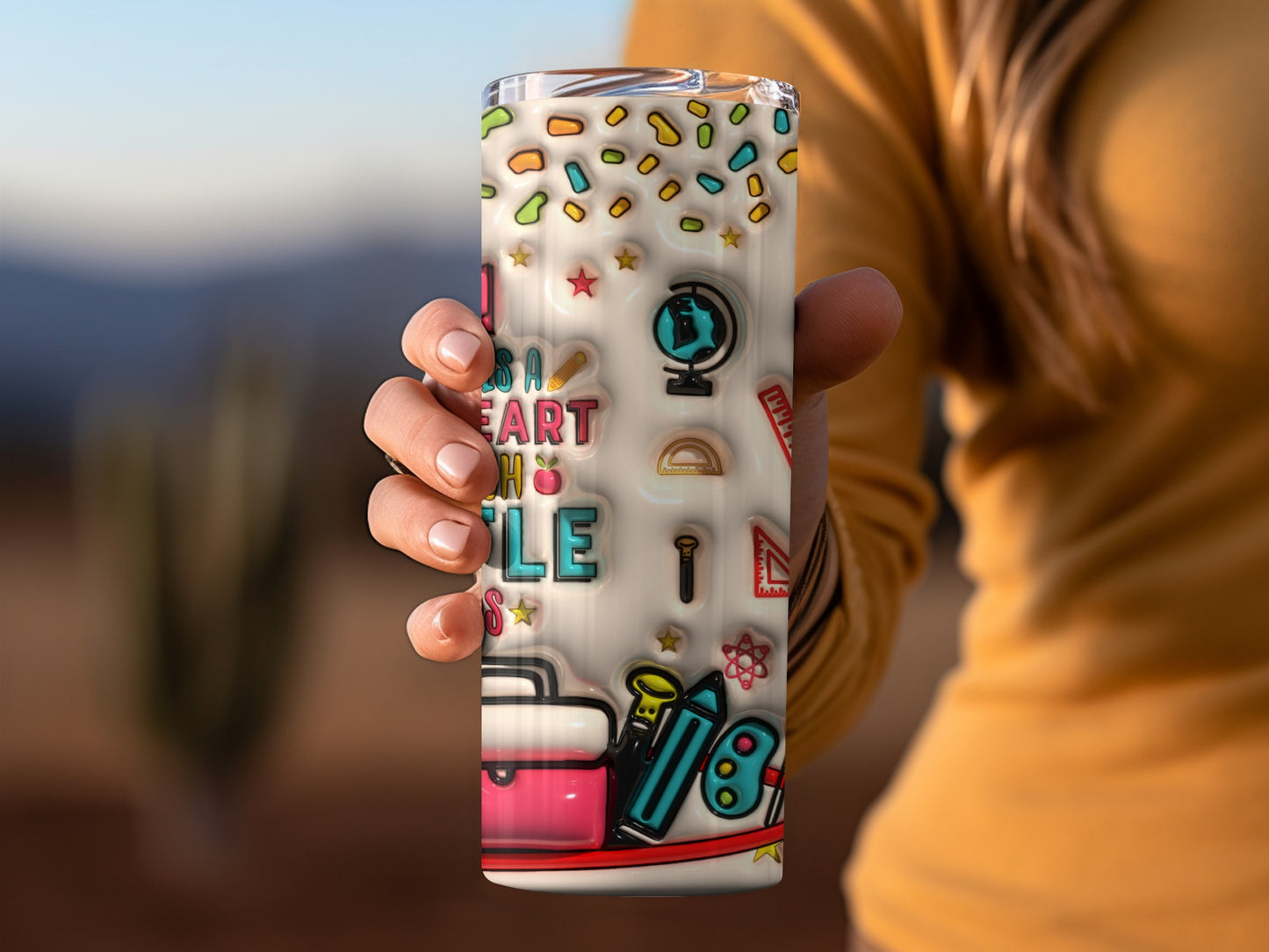 Big Heart Teach Little Minds Teacher Design Tumblers