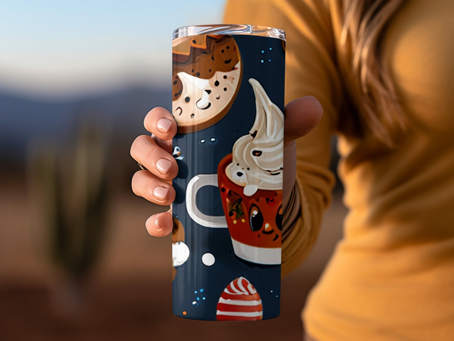 Cute Hot Chocolate and Cookies Tumbler for Cozy Days