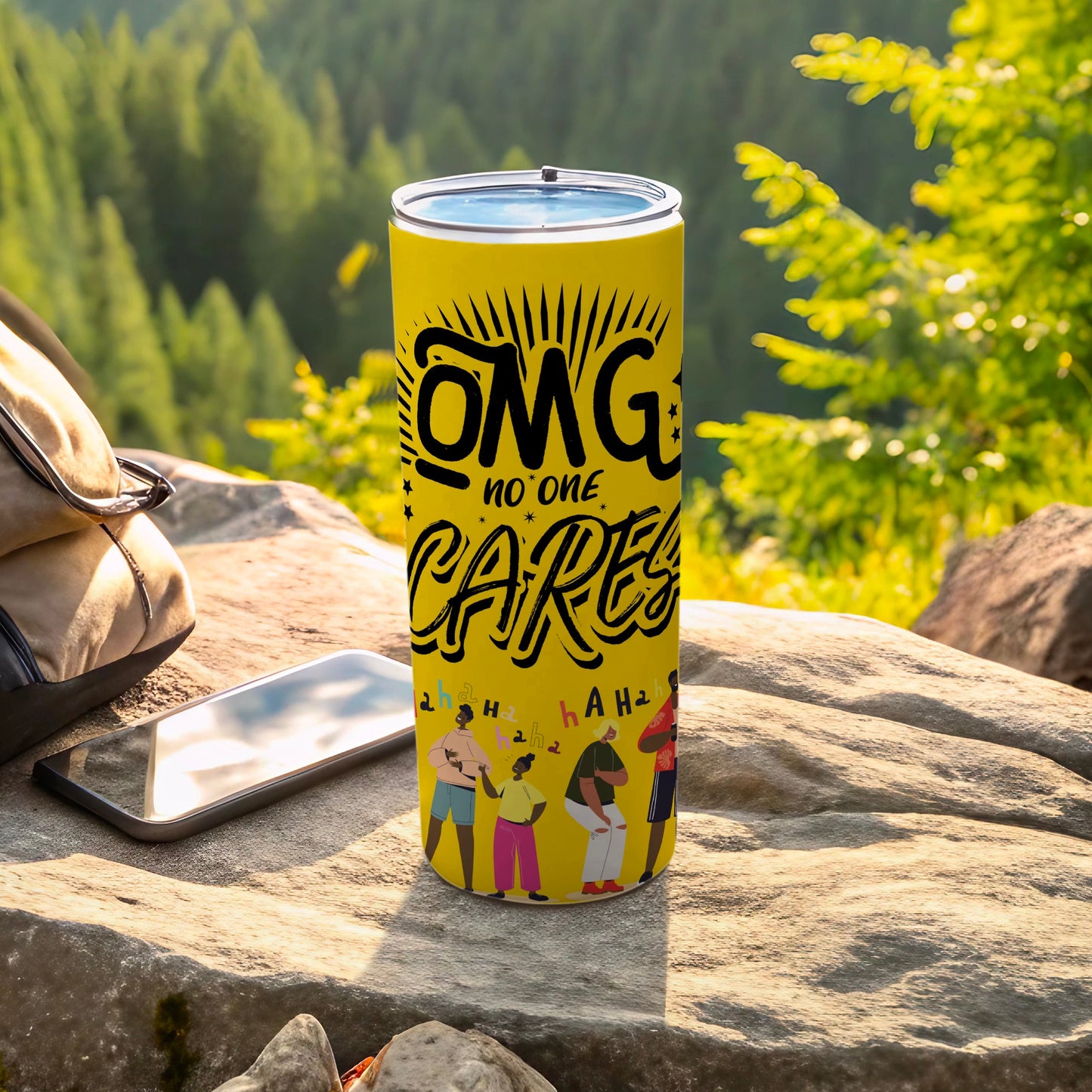 OMG No One Cares Insulated Tumbler for Outdoor Adventures
