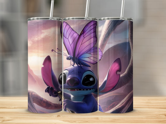 Cute Alien Character with Butterfly Tumbler Cup Product