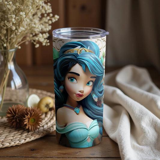Beautifully Illustrated Princess Theme Tumbler