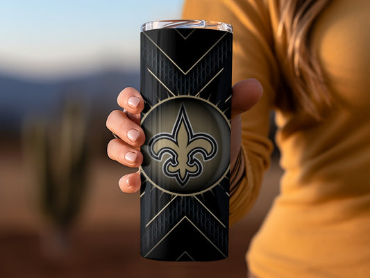 New Orleans Saints Gold and Black Logo Design Tumblers