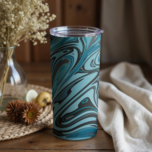 Engaging Swirl Pattern Insulated Tumbler Cup for Beverages