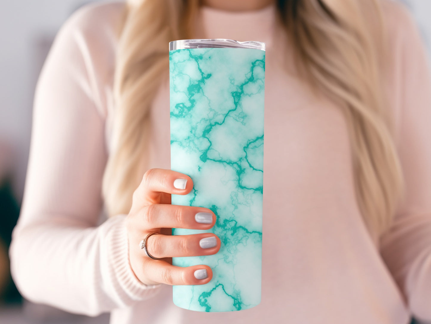 White With Blue Veins Beautiful Design Cool Pattern Tumblers