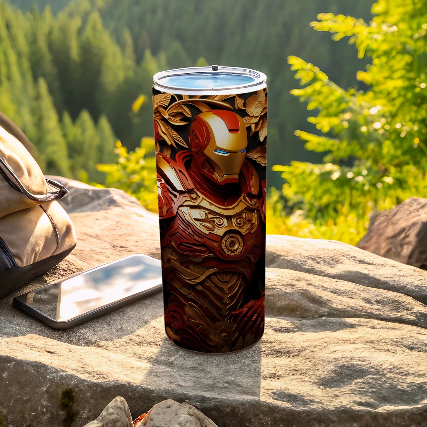 Superhero Armor Inspired Tumbler Perfect for Outdoors
