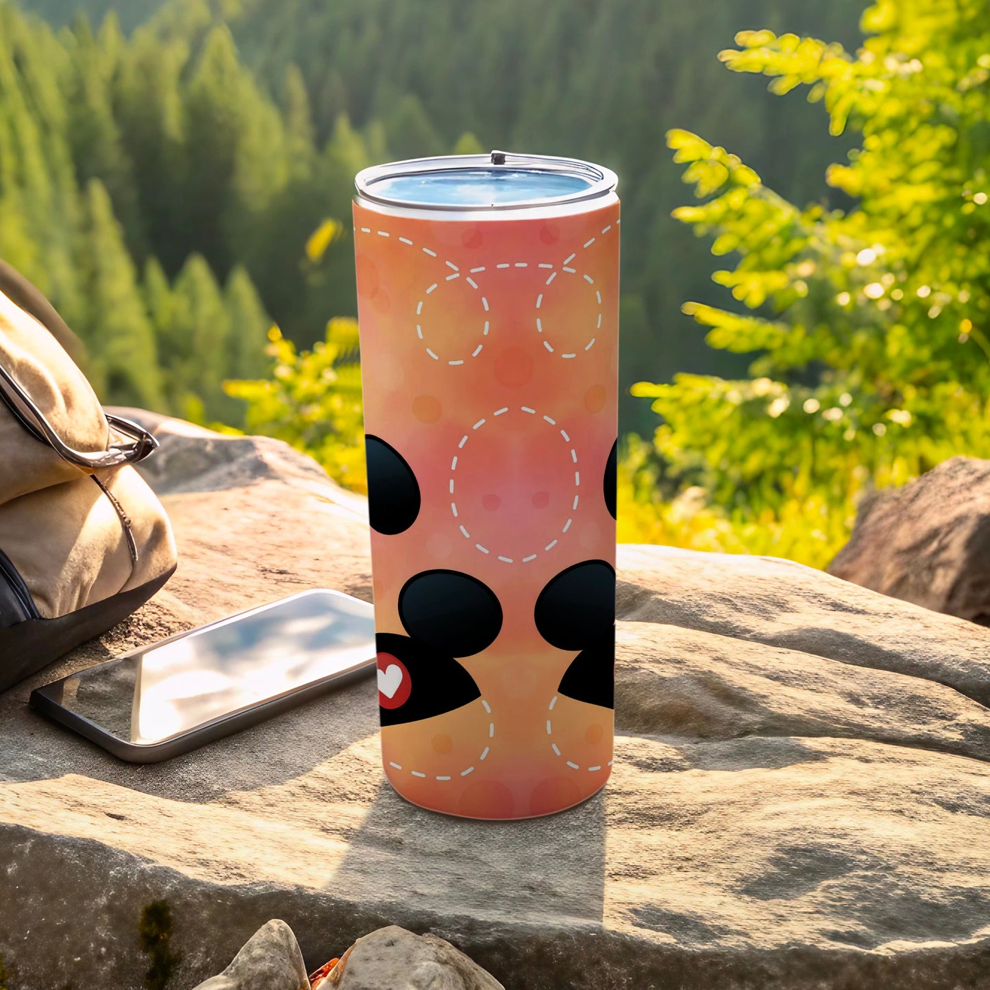 Cute Cartoon Patterned Travel Tumbler with Lid