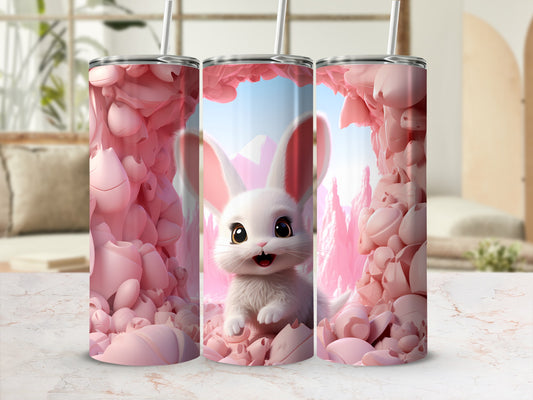 Cute Pink Bunny Themed Tumbler for Beverage Lovers