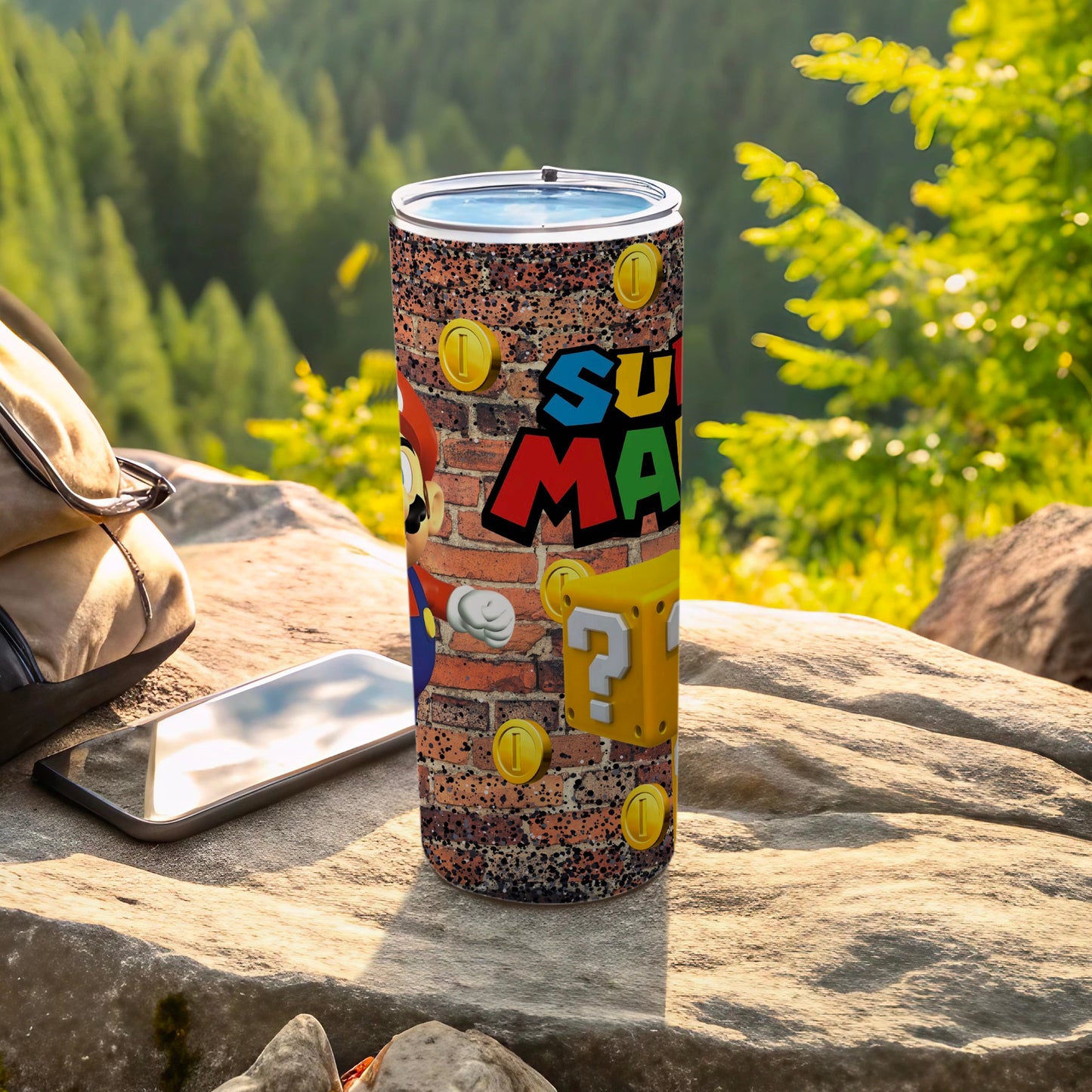 Super Mario Themed Travel Tumbler for Fans and Gamers