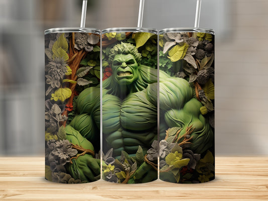 Marvel Inspired Hulk Design Tumbler Cup 24oz Flask