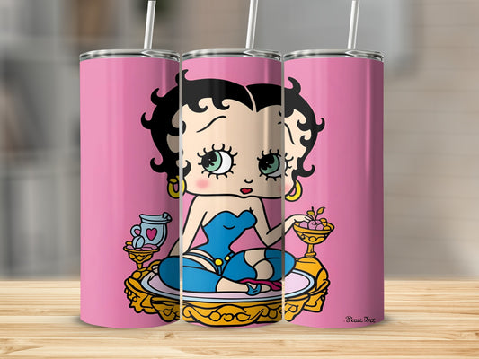 Betty Boop character winking, holding a martini and an ice cream sundae.