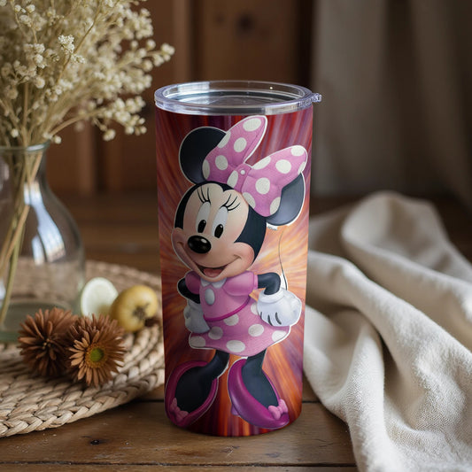 Minnie Mouse Tumbler with Pink Polka Dot Bow