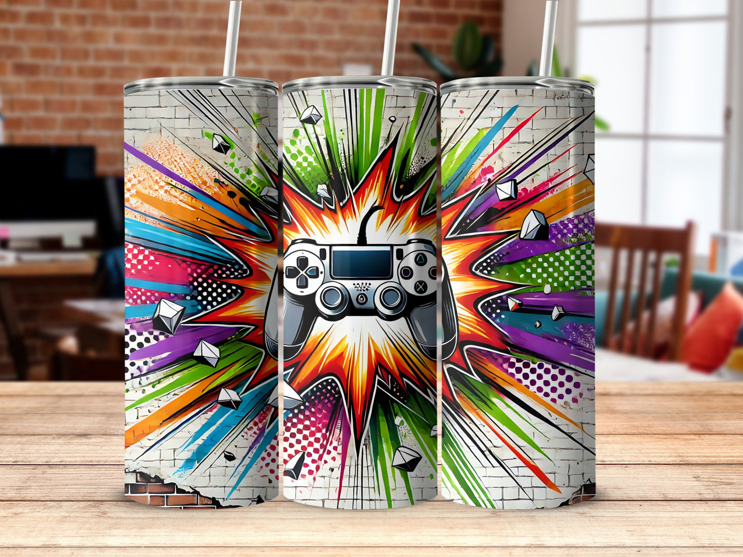 Colorful Gaming Explosion Design Tumbler for Gamers