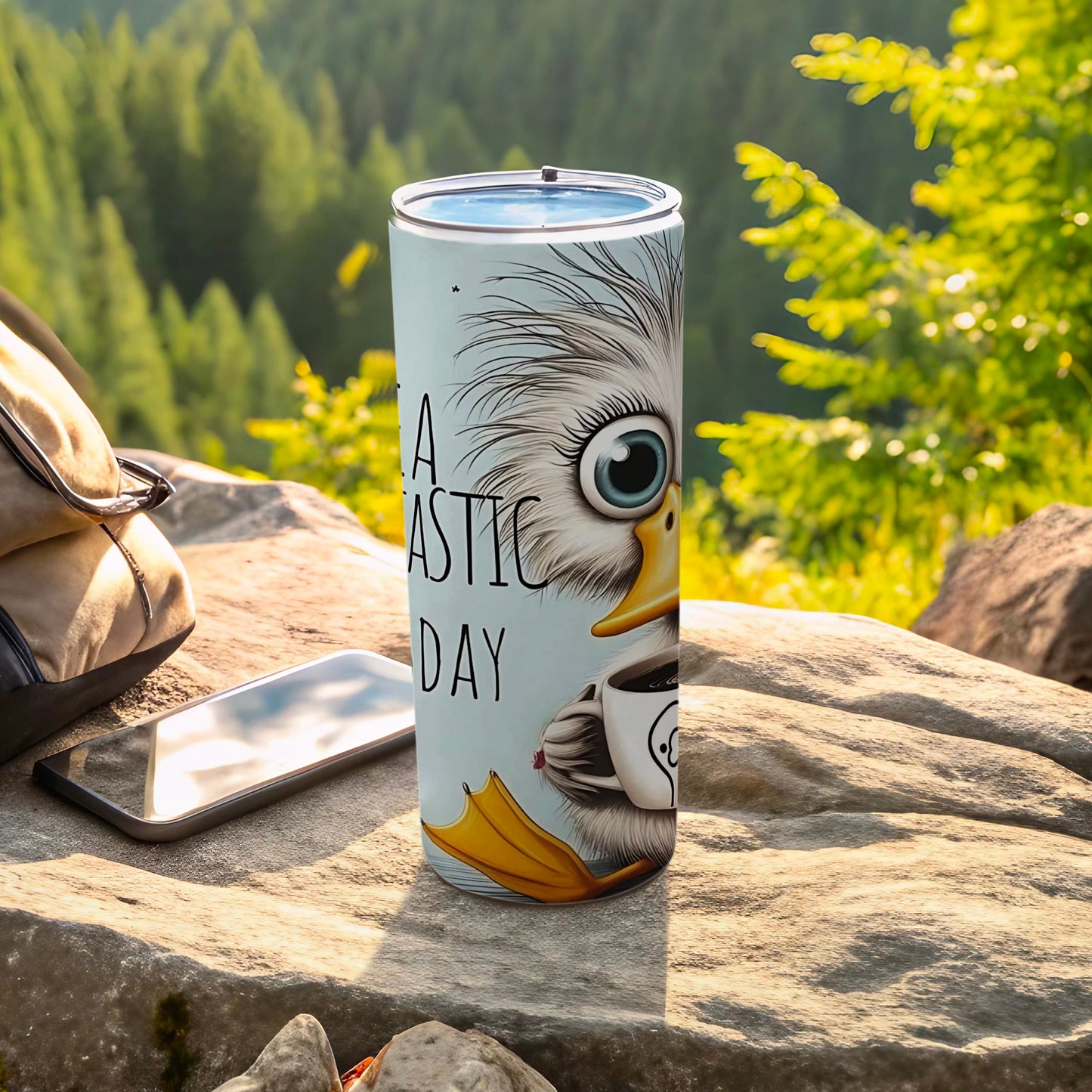 A Fantastic Day Duck Themed Travel Cup for Outdoor Adventures