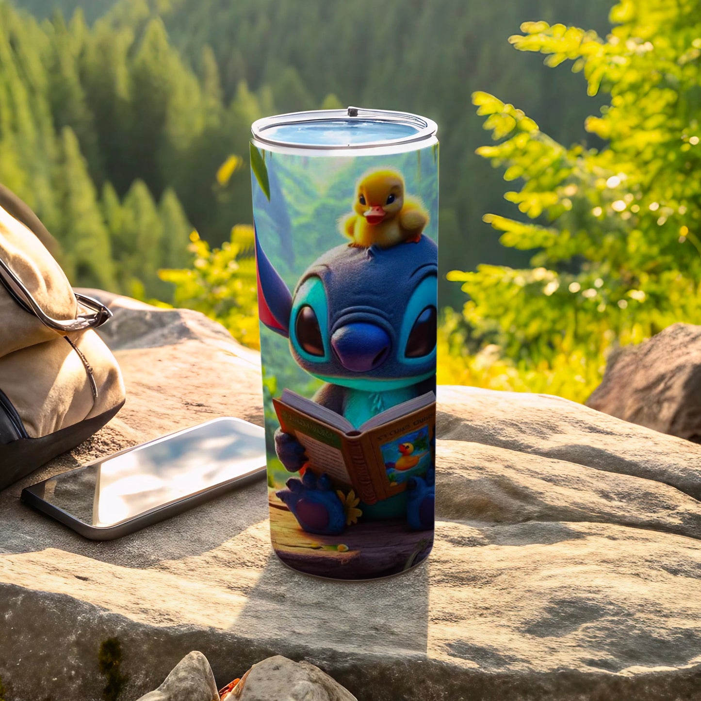 Adorable Character Reading Book Insulated Tumbler
