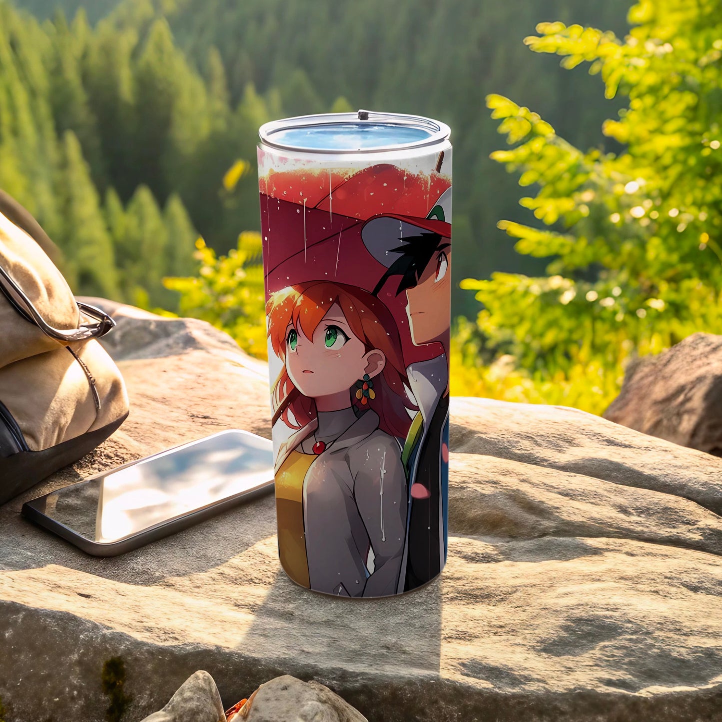 Anime-Inspired Artwork Travel Mug for Outdoor Adventures