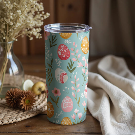 Easter Egg and Floral Design Insulated Tumbler Container