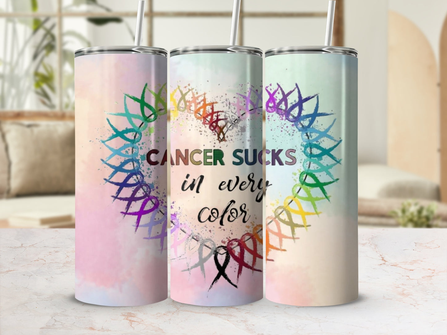Cancer Sucks in Every Color Tumbler