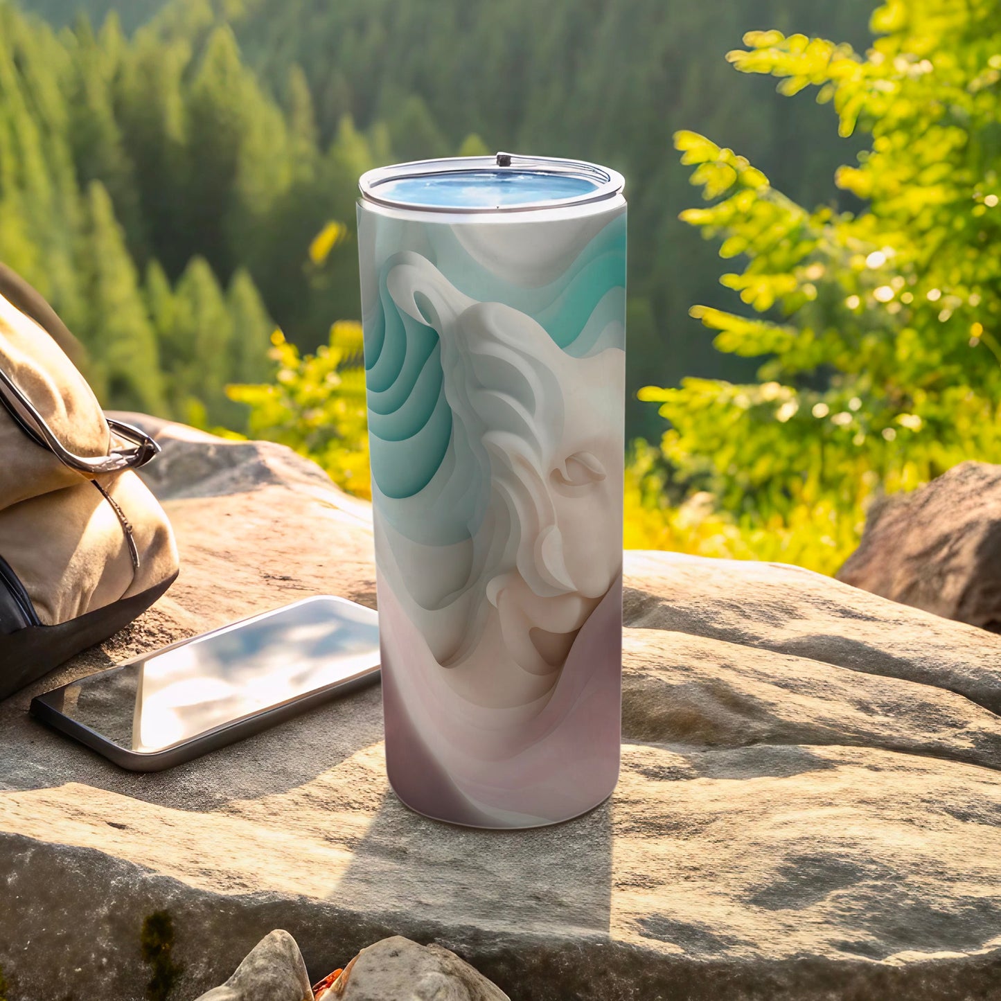 Serene Abstract Sculptural Face Tumbler Artistic Drinkware product type